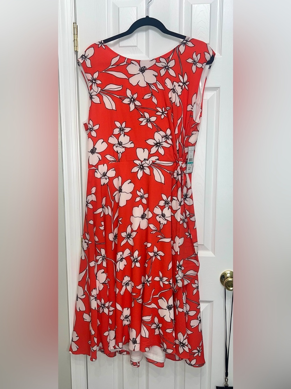 Jessica Howard orange Floral Midi Dress with White Blooms
